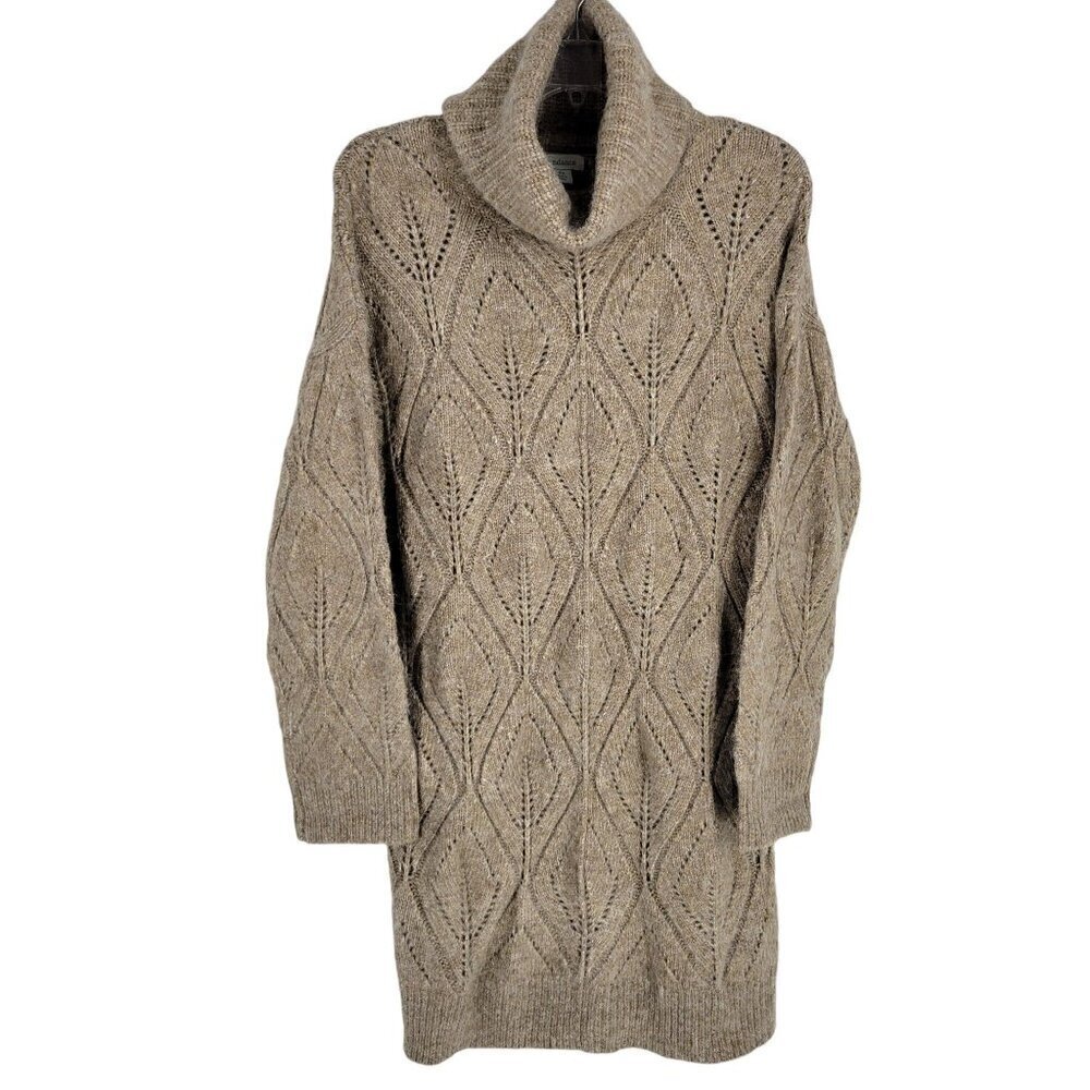 Sundance XS Sweater Dress Beige Patterned Acrylic/Wool Blend Cozy Boho